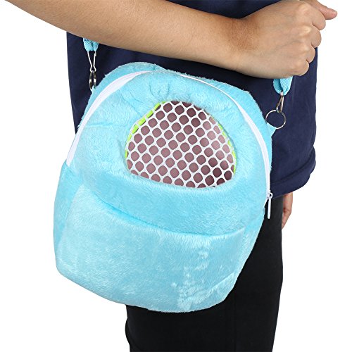 Bolsas de transporte para mascotas Hamster Rata Erizo Saco de dormir Transpirable portátil de salida de viajes Bolsos Mochila con correa de hombro ( Color : Blue )