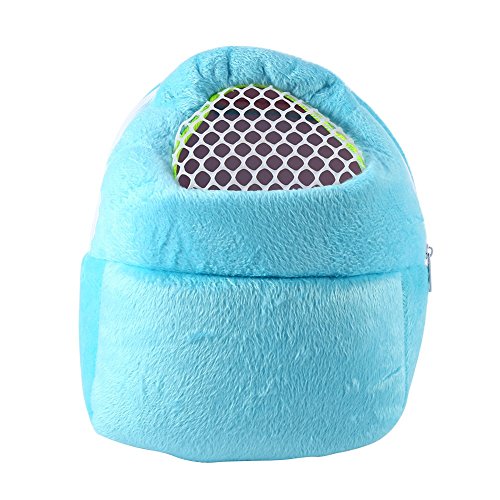 Bolsas de transporte para mascotas Hamster Rata Erizo Saco de dormir Transpirable portátil de salida de viajes Bolsos Mochila con correa de hombro ( Color : Blue )