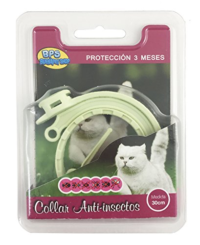 BPS® Collar Antiparasitario para Mascotas Perros/Gatos Antipulgas y Garrapatas Protección 3 Meses BPS-4001 (para Gato 30cm)