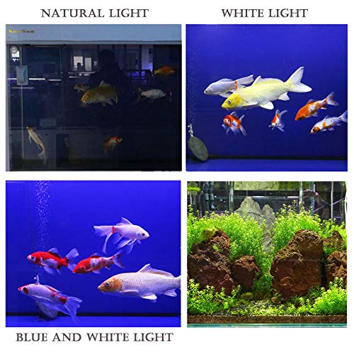 BPS Luz Blanca/Azul LED de Sumergible de Acuario Peces Tanque Clip Lámpara Iluminación de Plantas de Acuario con Luz con Diferente Voltaje Longitud (1.8W 40cm, Luz Blanca) BPS-6166