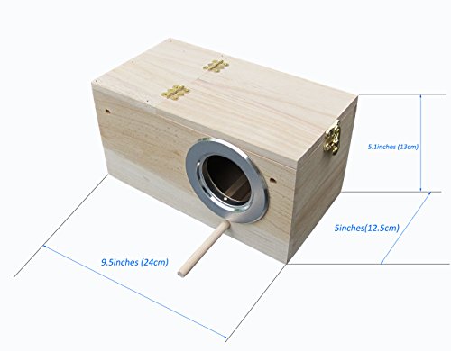 Caja nido de periquitos, casa de nido de periquitos, caja de cría para pájaros, caja de apareamiento 848102