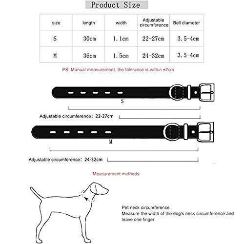 Calabaza del gato de Bell del collar, los fantasma de Halloween Collar para perro ajustable colgantes de cadena de perro de cuero de tracción Disfraces desmontable del partido Accesorios Collares,M