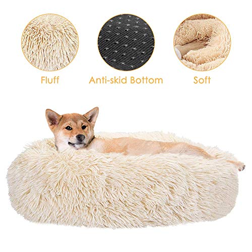 Cama Para Mascotas, Cama Para Perros, Nido De Donuts, Cojín Suave De Felpa Para Perros Y Gatos Con Esponja Cómoda Fondo Antideslizante Para Mascotas Pequeñas O Medianas Durmiendo En Interiores, Lavabl