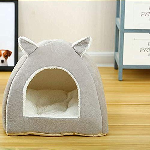 Casa para Gatos o Perros, Lujo Cama Diseño de Forma de Oreja Animal, Lavable y Cálida Igloo Cueva para Gatos/Perros Pequeños/Mascota,S