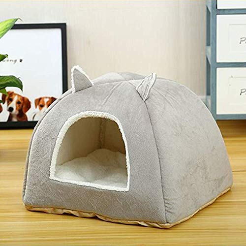 Casa para Gatos o Perros, Lujo Cama Diseño de Forma de Oreja Animal, Lavable y Cálida Igloo Cueva para Gatos/Perros Pequeños/Mascota,S