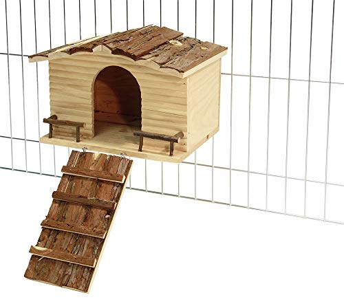 Casa para roedores NATURE 30 x 22,5 x 20 cm con enganche para rejilla