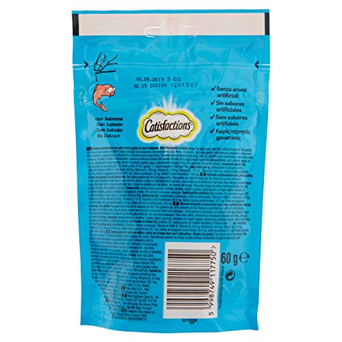 Catisfactions Premios Para Gatos Sabor Salmón - 60 gr