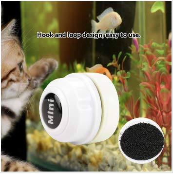 Cepillo magnético para acuario Limpiador de acuario Limpiador de vidrio del tanque de peces Mini Portátil Durable Imán de plástico Herramienta de limpieza del cepillo del tanque de peces(Blanco)