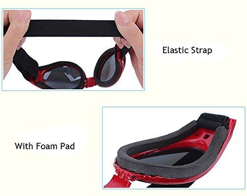 Cestlafit Gafas De Sol Para Gafas De Perro De Mascota Uv, Gafas De Sol Para Cachorros De Perros De Protección A Prueba De Viento, Gafas De Perro Para Perros Grandes, Rojo