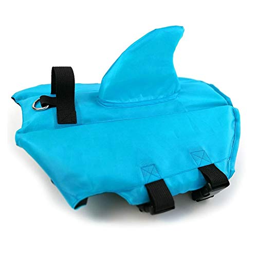 Chaleco salvavidas de verano para perro, chaleco salvavidas con aleta de tiburón, chaleco flotante para mascota con correas ajustables, ropa francesa bulldog Fin chaqueta para jugar en el mar