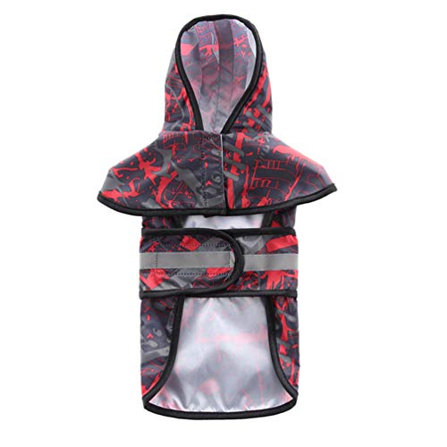 Chaqueta reflectante para perros, resistente al agua, acolchada, chaleco para cachorros y chubasquero rojo 1 3XL