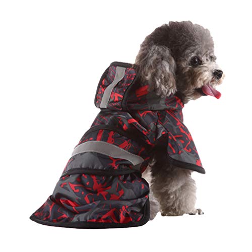 Chaqueta reflectante para perros, resistente al agua, acolchada, chaleco para cachorros y chubasquero rojo 1 3XL