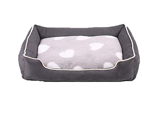 CHHD Sofá Cama Desmontable para Perros Cómodo cojín Suave para Cama de Perro Almohada Fácil de Limpiar Cama Duradera para Canasta de Mascotas con cojín, Gris, 50 cm