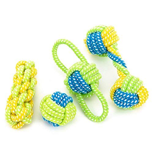 CHSDN Transer Pet Supply Juguetes para Perros Perros Masticar Dientes Limpiar Traning Diversión Jugar Green Rope Ball Toy para Perros pequeños Grandes