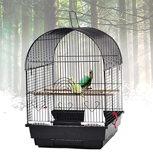 CJshop Pajarera Portátil de pequeño tamaño Viaje Jaula de pájaros Diversión Metal Jaula de pájaro Loro Grande Birdcage por un Cockatiel Lovebird Jaula de pájaro con la cría Box Jaula para Pájaros