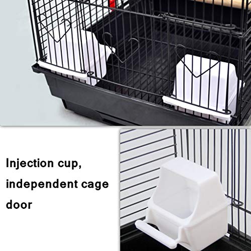 CJshop Pajarera Portátil de pequeño tamaño Viaje Jaula de pájaros Diversión Metal Jaula de pájaro Loro Grande Birdcage por un Cockatiel Lovebird Jaula de pájaro con la cría Box Jaula para Pájaros