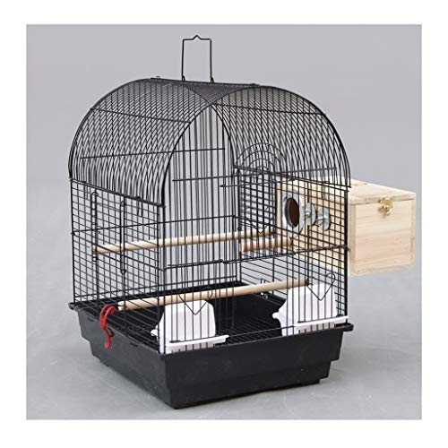 CJshop Pajarera Portátil de pequeño tamaño Viaje Jaula de pájaros Diversión Metal Jaula de pájaro Loro Grande Birdcage por un Cockatiel Lovebird Jaula de pájaro con la cría Box Jaula para Pájaros