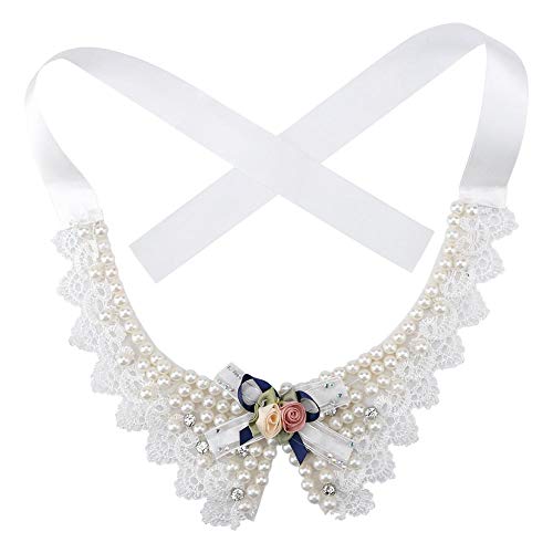 Collar de Perlas Hermosas para Mascotas, Pajarita Ajustable de Peluche con Perlas Collar de Cuello para Perros Fiesta de Bodas Mascotas Sombreros para Mascotas Gatos Perros Cachorro Gatito Gatito