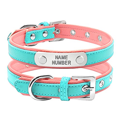 Collar de perro Berry de piel, bonito y acolchado, con grabado personalizado 