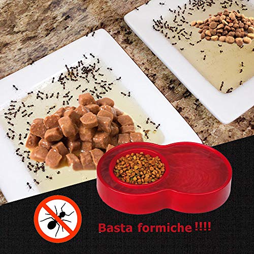 Cuenco para perros o gatos antihormigas, único para agua y alimentos, 100% fabricado en Italia, polipropileno alimentario certificado, lavable en lavavajillas, resistente a altas temperaturas.