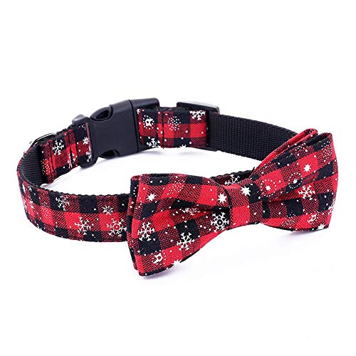 Da.Wa 1X Corbata del Gato Perro Perrito Collar de Lazo Rojo Copo de Nieve Navidad S