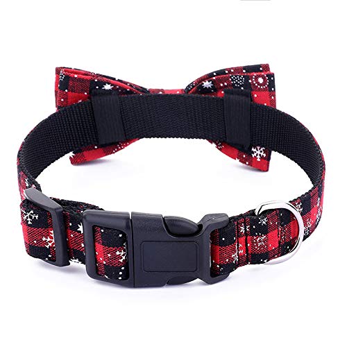 Da.Wa 1X Corbata del Gato Perro Perrito Collar de Lazo Rojo Copo de Nieve Navidad S