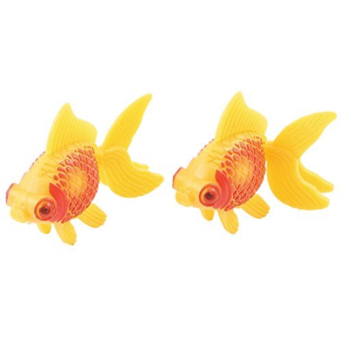 DealMux Jardin Acuario de plástico decoración de imitación de la Cola de Milano Goldfish, de 2 Piezas, Naranja