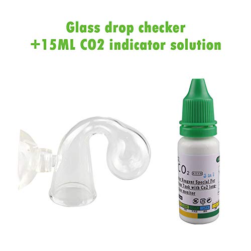 Decdeal Aquarium Sistema de CO2 Solución de Indicador de CO2 Comprobador de Gotas de Vidrio PH Monitor a Largo Plazo Prueba de Arco de Peces