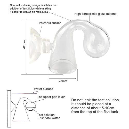 Decdeal Aquarium Sistema de CO2 Solución de Indicador de CO2 Comprobador de Gotas de Vidrio PH Monitor a Largo Plazo Prueba de Arco de Peces