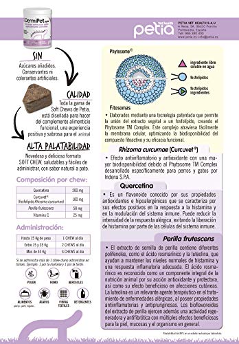 DERMIPET Supra. Alergias e Intolerancias en Gatos y Perros. Perilla Frutescens, Rihzoma Curcumae, Quercetina, Vitamina C