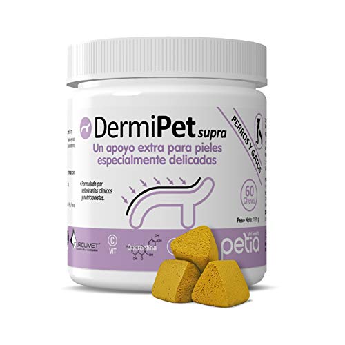 DERMIPET Supra. Alergias e Intolerancias en Gatos y Perros. Perilla Frutescens, Rihzoma Curcumae, Quercetina, Vitamina C