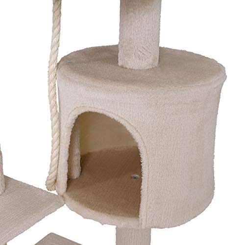 dibea Árbol rascador para Gatos, 112 cm (Beige)