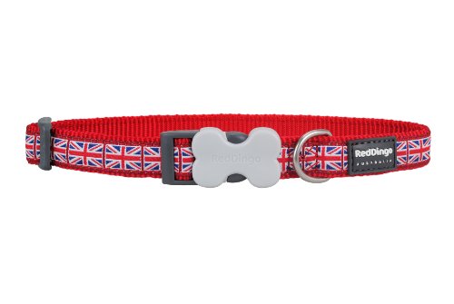 Disabled-Signs.com Red Dingo Unión Jack Bandera diseño Collar de Perro, S, 12 mm, Cuello tamaño 20 – 32 cm