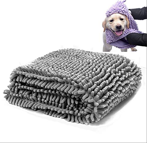 Doyeemei Toalla de Secado Herramienta de baño de Limpieza para Cachorro de Mascota Toalla de baño para Mascotas Toalla para Perros 35 * 80 cm Gris Toalla de Secado de Microfibra para Perros Toallas