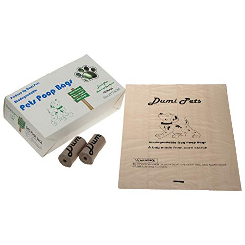 Dumi Pets Bolsas biodegradables para residuos de perro extra gruesas y fuertes, a prueba de fugas, respetuosas con el medio ambiente, 420 unidades