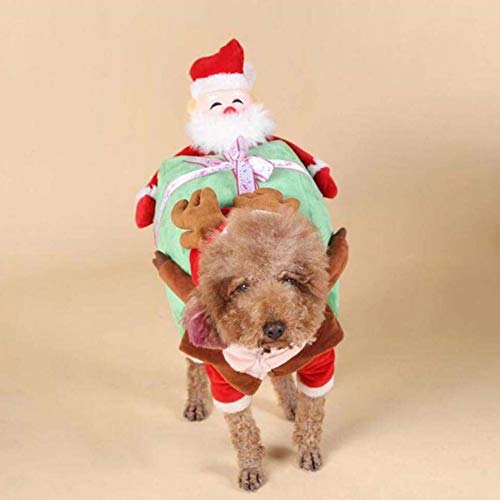 DXQDXQ Traje de Santa Claus Trajes Ropa con Capucha Perro Gato Traje de Navidad Perro Santa Abrigo Gato Traje de Santa Navidad Abrigo de Perro Traje de Reno for Mascota (Color : Red, Size : L)