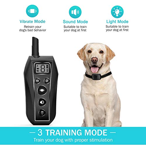 EKOHOME Collar de Entrenamiento para Perros, Collar antiladridos sin Descarga Eléctrica, con Función de Vibración y Sonido, Impermeable y Recargable, Rango Remoto de 600 Metros