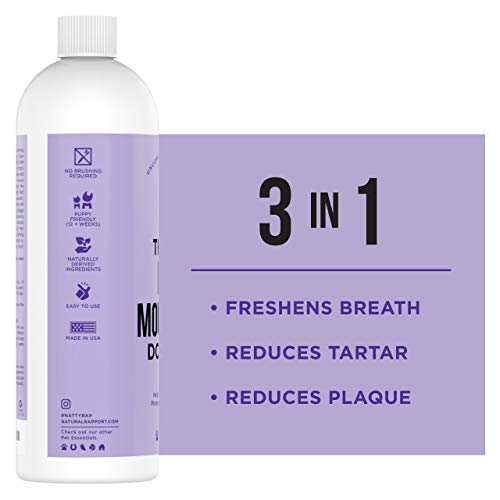 Enjuague bucal para Perros Rapport Natural - El único Enjuague bucal para Perros Que los Perros Necesitan - Aditivo de Agua para el Cuidado Dental (16 FL oz.)