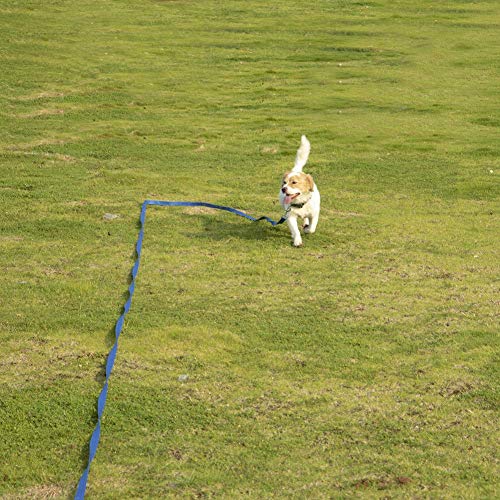 Entrenamiento del perro del correo del plomo, 50FT / 15M Correa largo del entrenamiento del perro de nylon for seguimiento de mascotas Entrenamiento de la obediencia del correo del plomo (azul) zcaqta