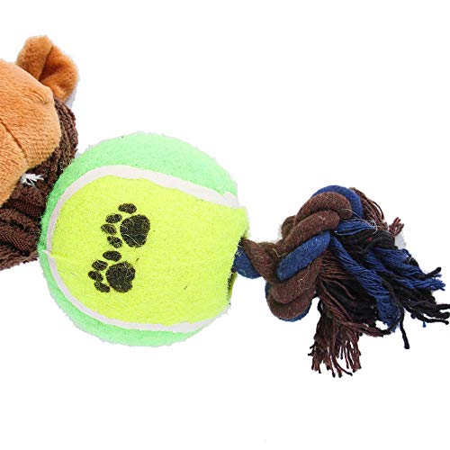 Esoes Perro chirriante masticable Juguetes Durable 3 Pack Interactivo Juguetes de Peluche para Cachorro pequeño Mediano Grande Perros Jugando Haciendo diversión – Mono, Oso y Toro