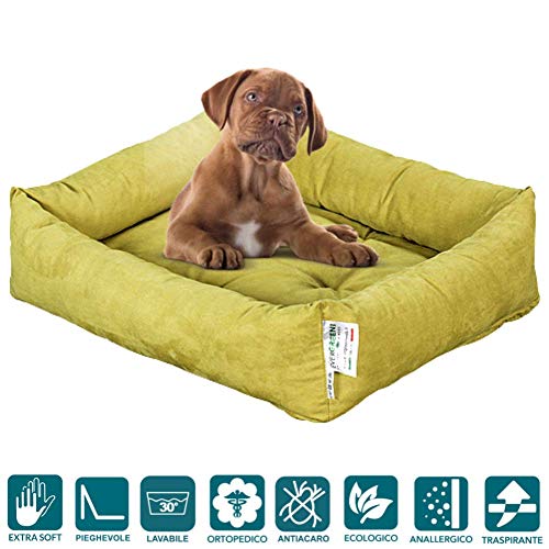 evergreenweb – Cama para perros 90 x 115 cm de tamaño Grande, Relleno de Lazo Water Foam efecto pluma Suave lavable, caseta de interiores con cojín desenfundable, colchón para animales Domésticos, Rex