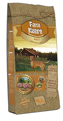 Farm Nature Pienso seco para Perros. FN Pollo con Arroz - Todas Las Razas - 12,5 kg