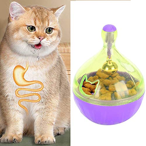 Fdit Cat Toy Ball Cat Alimentador Lento Alimentador de Vasos de Bola, Juguete dispensador de golosinas interactivas Juguete para Mascotas Sacudiendo Alimentos Bola de Fuga para Cachorro Gato