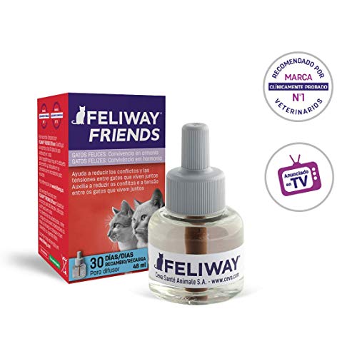 FELIWAY Friends - Anticonflictos para gatos - Peleas, Persecuciones, Bufidos, Bloqueos - Recambio 48 ml