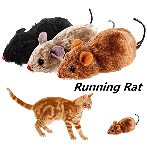 Fenghong Ratón Mini Juguete, Pequeño Ratón Peludo Peluche Juguete Chirrido Ruido Sonido Rata Divertido Regalo Perro Mascota