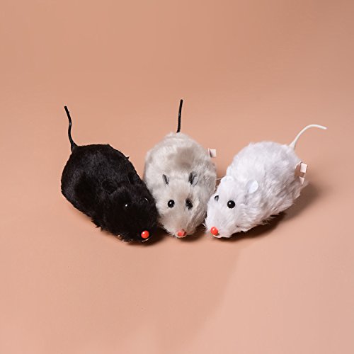 Fenghong Ratón Mini Juguete, Pequeño Ratón Peludo Peluche Juguete Chirrido Ruido Sonido Rata Divertido Regalo Perro Mascota