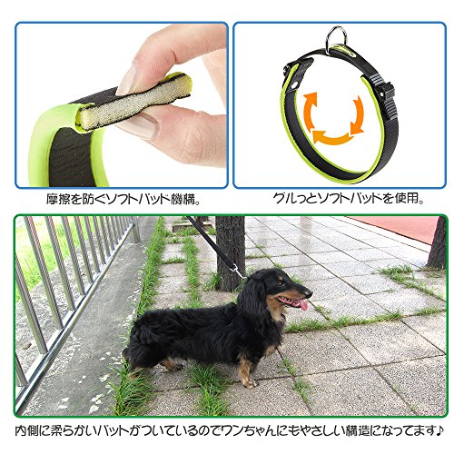 Feplast 75448228 Collar Ergonómico para Perros Ergocomfort Fluo C15/42, Sistema de Microrregulación, Suave Acolchado, Desenganche Rápido A: 34 x 42 Cm - B: 15 Mm Verde Ácido