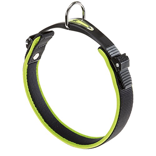 Feplast 75448228 Collar Ergonómico para Perros Ergocomfort Fluo C15/42, Sistema de Microrregulación, Suave Acolchado, Desenganche Rápido A: 34 x 42 Cm - B: 15 Mm Verde Ácido