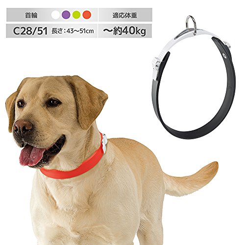 Feplast Collar de Goma Técnica para Perros Ergoflex C28/51, Hipoalergénico y Atóxico, Lavable, Sistema de Microrregulación, A: 43 x 51 Cm-B: 28 Mm Negro