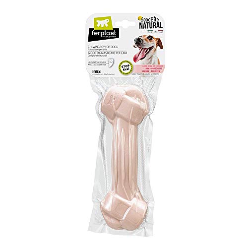 Ferplast Goodbite Natural XL Juguete Hueso para La Higiene Oral, Sabor A Jamón, Perro Grande (20-35 Kg), Natural, 1 Pieza De 250G 1 Unidad 255 g